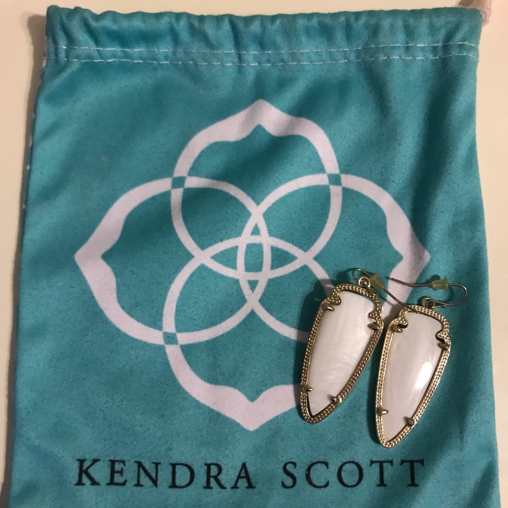 White Kendra Scott Arrowhead Earrings